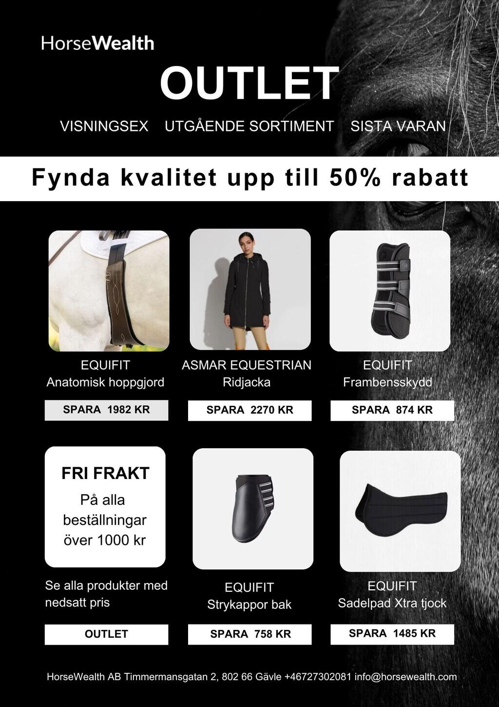 HorseWealth Outlet - Fynda kvalitesprodukter upp till 50% rabatt